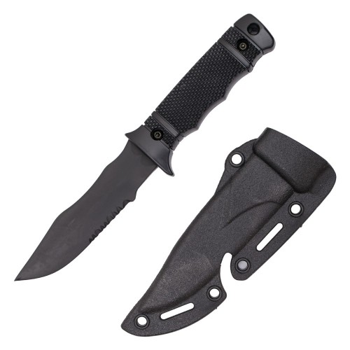 DUMMY M37 KNIFE, The Snow Wolf Dummy Knife M37 in Black is a non-functional replica built entirely from polymer materials, offering the appearance of a modern tactical knife while remaining safe and lightweight for display, cosplay, training, or airsoft e